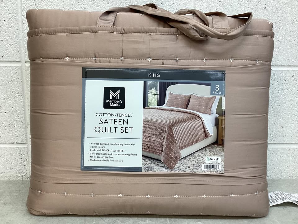 Member’s Mark 3-Piece Cotton-Tencel Sateen Quilt Set, Size King