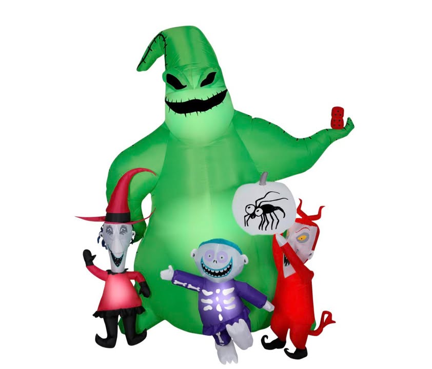 7 ft Oogie Boogie with Lock, Shock, and Barrel Halloween Inflatable