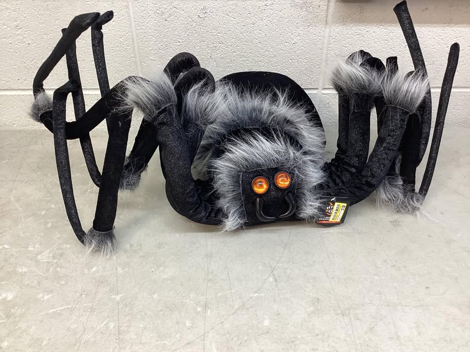 6' Plush Spider with Jewel Eyes XL Black Halloween Decorative Prop - Hyde and EEK! Boutique