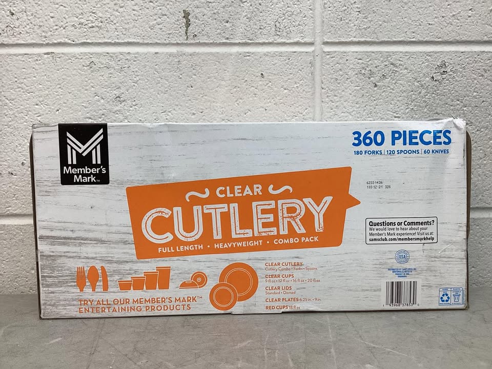 Member's Mark Clear Cutlery Combo Pack, Forks, Knives, Spoons 360 ct.