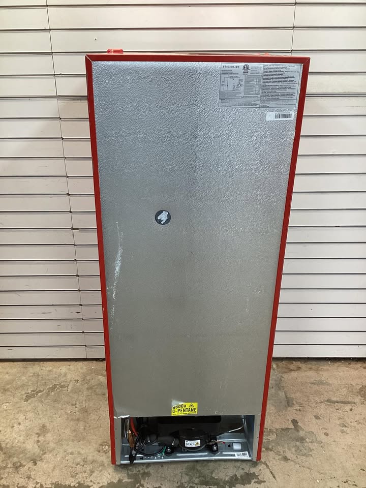 7.5 cu. ft. Mini Refrigerator with Top Freezer in Red and Chrome Handles