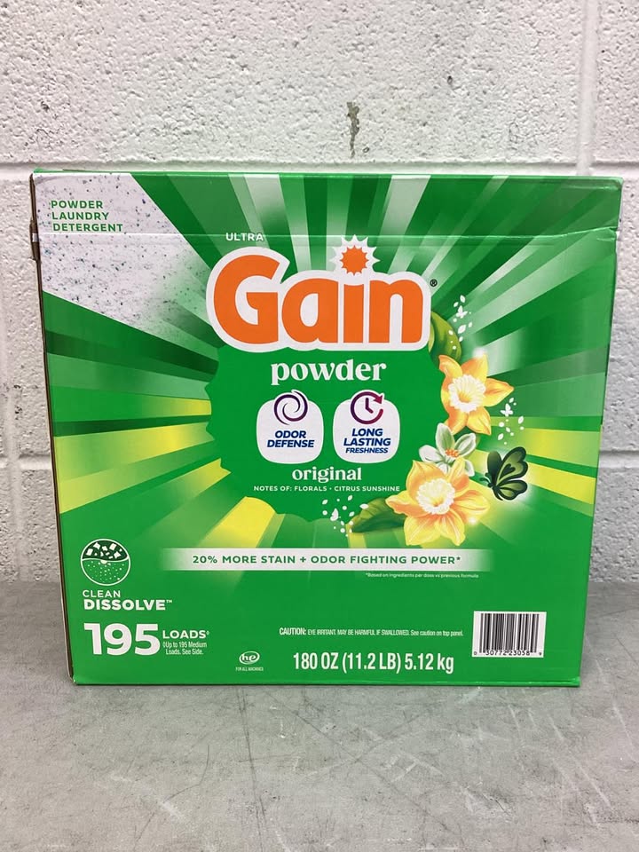 Gain Powder Laundry Detergent, Original, 195 loads, 180 oz.