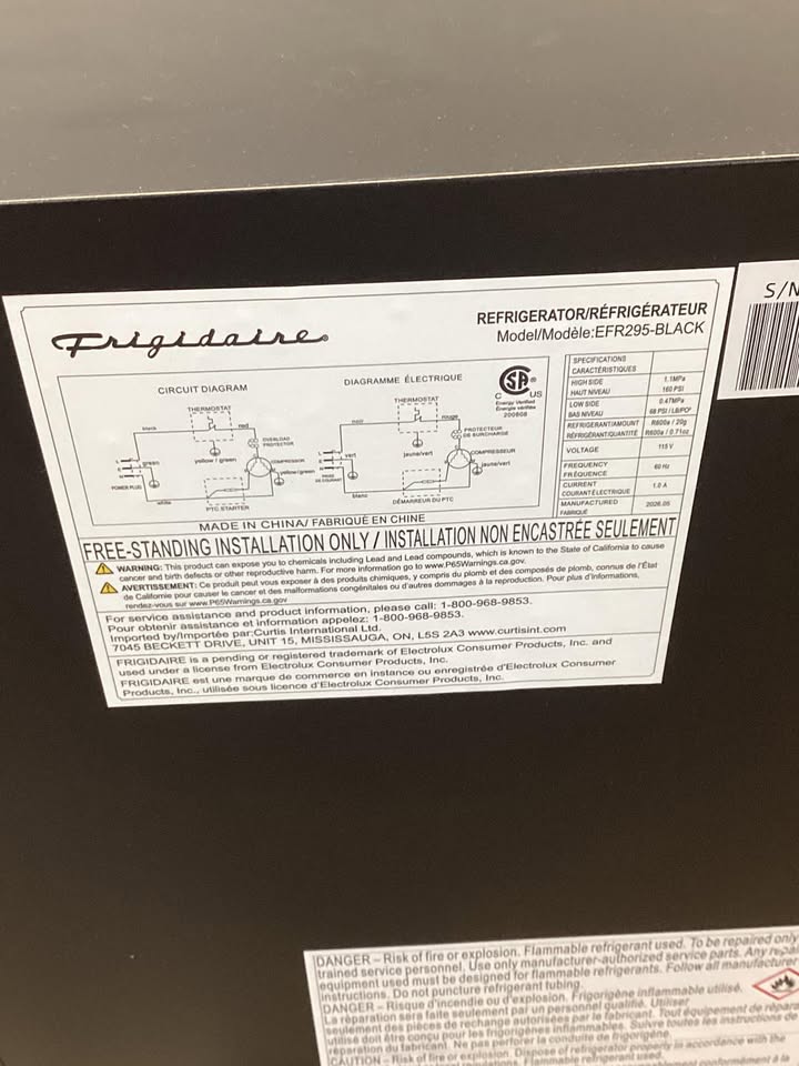 Frigidaire 2.5 cu ft Compact Refrigerator with Chiller Compartment
