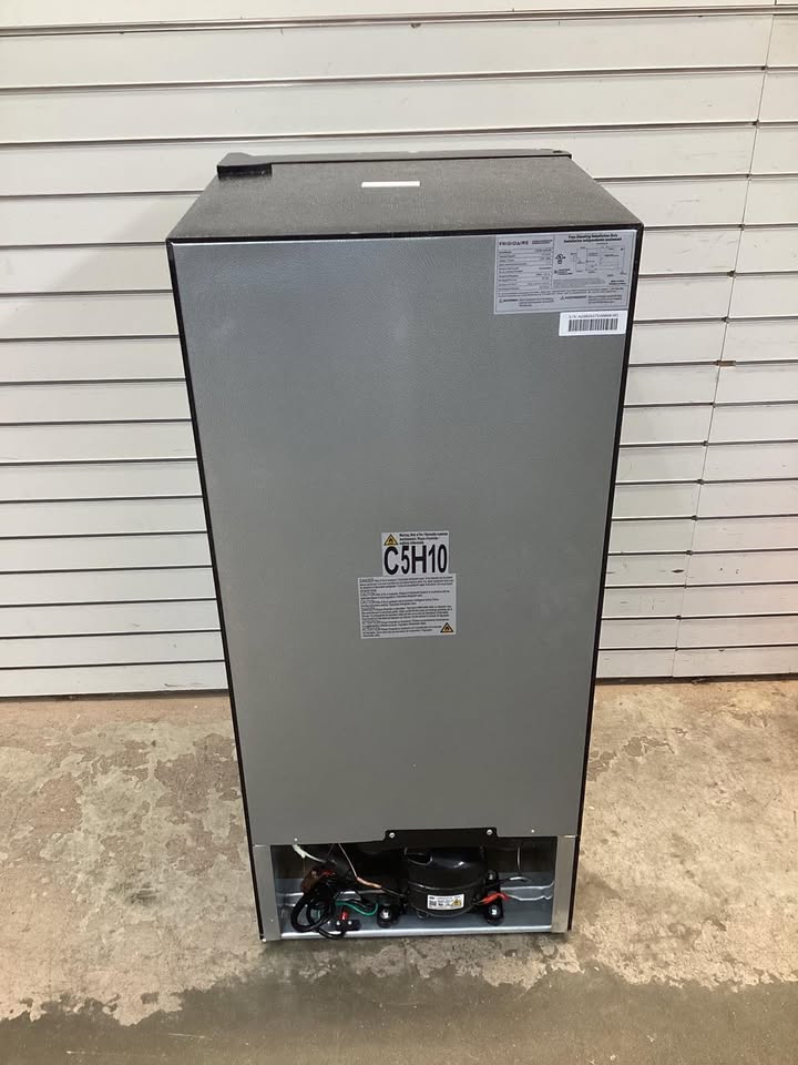 Frigidaire 4.5 cu. ft. 2 Door Mini Fridge in Chrome Trim and Platinum Design with Freezer and Manual Defrost