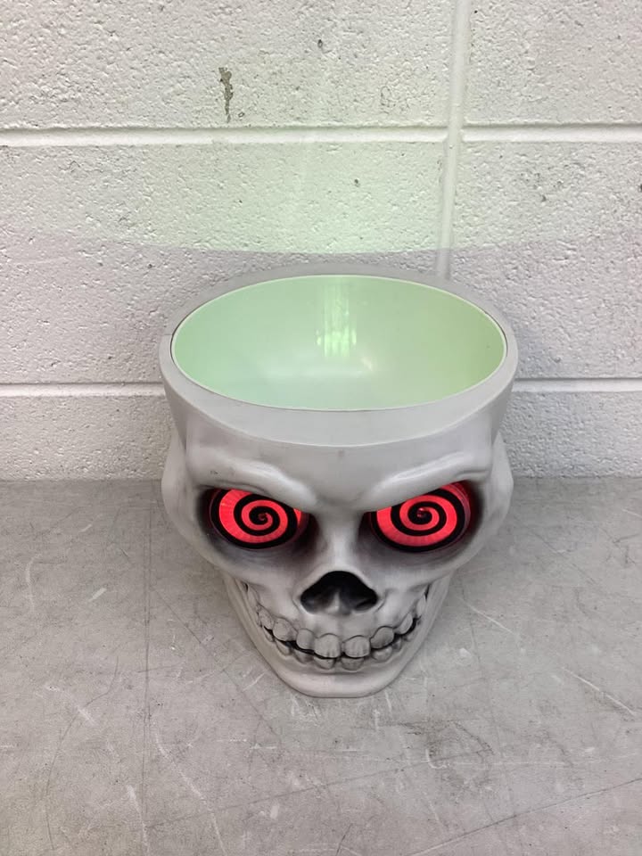 8" Light and Sound Candy Bowl Skull Halloween Decorative Prop White - Hyde and EEK! Boutique