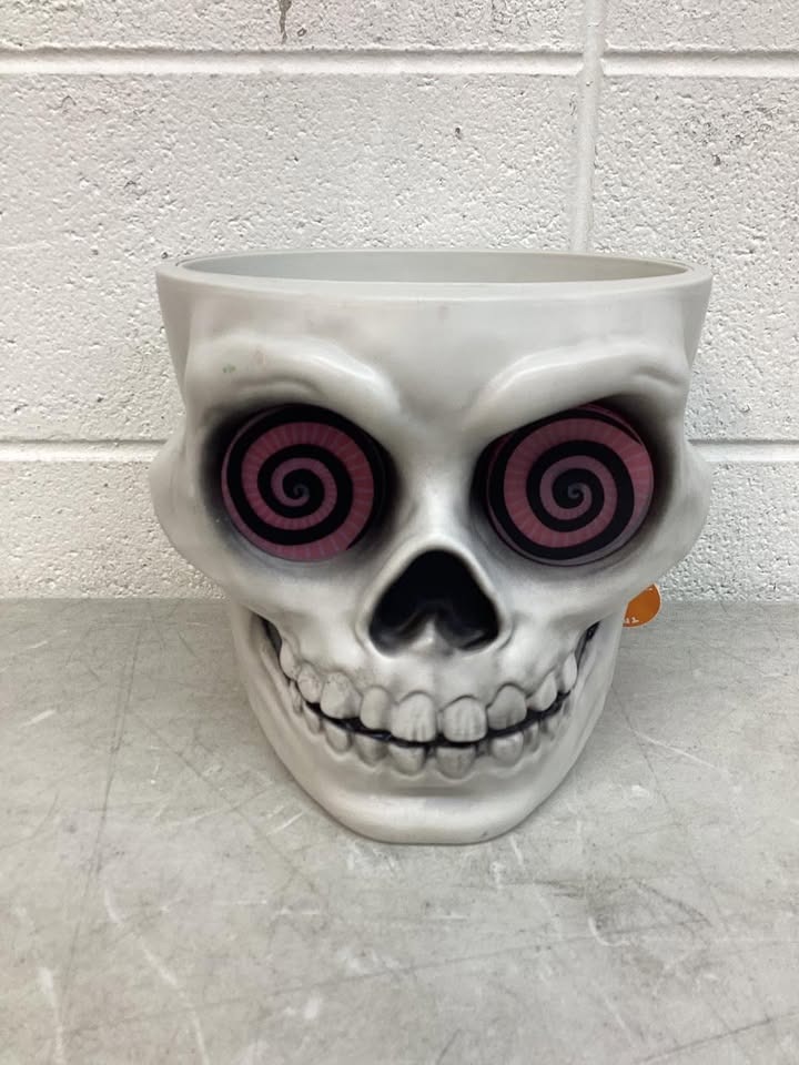 8" Light and Sound Candy Bowl Skull Halloween Decorative Prop White - Hyde and EEK! Boutique