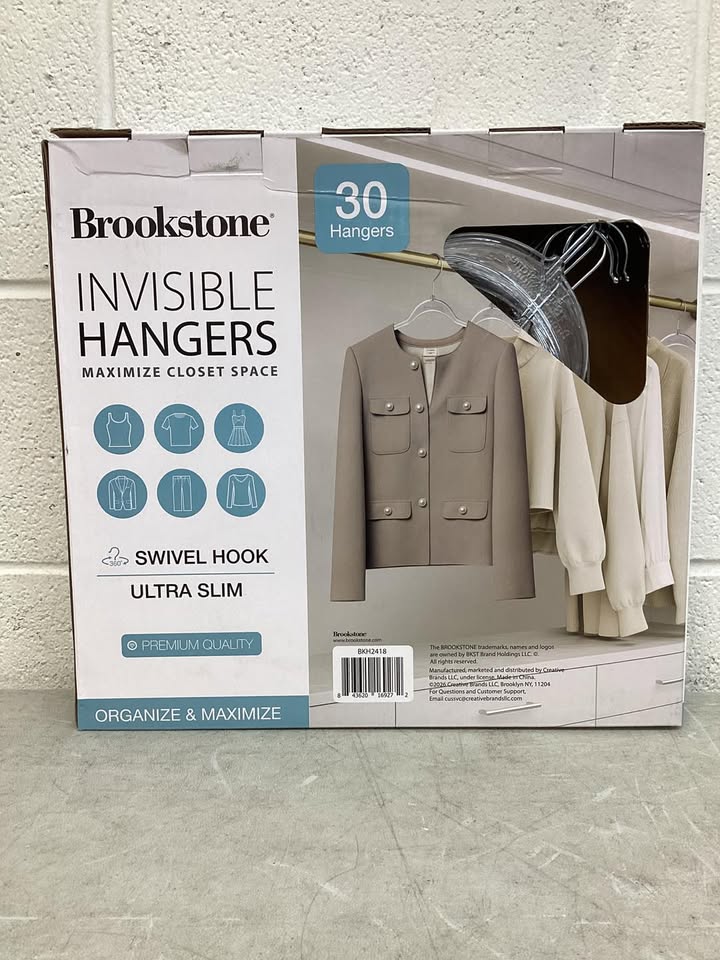 Brookstone Ultra Slim Invisible Closet Hangers- 30Pack
