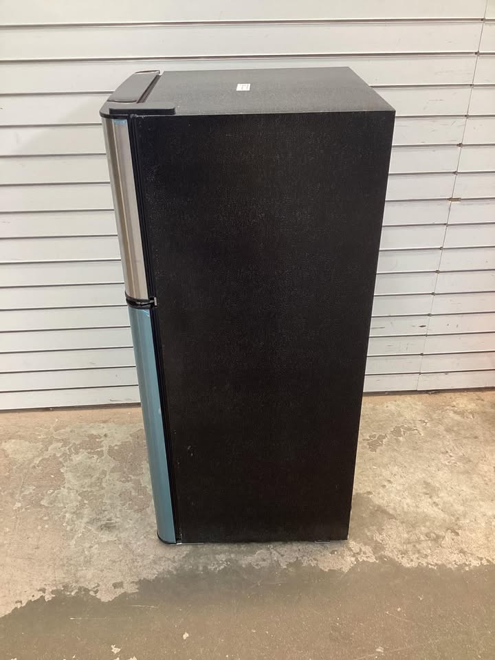 Frigidaire 4.5 cu. ft. 2 Door Mini Fridge in Chrome Trim and Platinum Design with Freezer and Manual Defrost