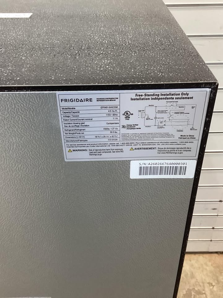 Frigidaire 4.5 cu. ft. 2 Door Mini Fridge in Chrome Trim and Platinum Design with Freezer and Manual Defrost