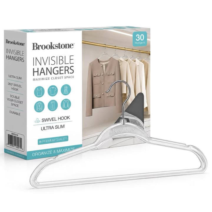 Brookstone Ultra Slim Invisible Closet Hangers- 30Pack