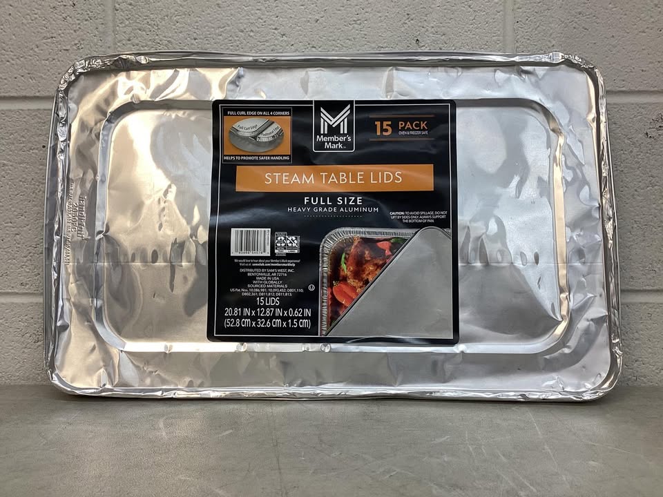 Member's Mark Aluminum Steam Table Pan Lids, Full Size 15 ct.