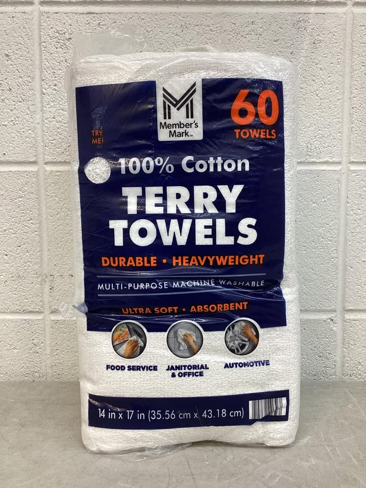 Member's Mark 100% Cotton Terry Towels, 14" x 17", Multipack