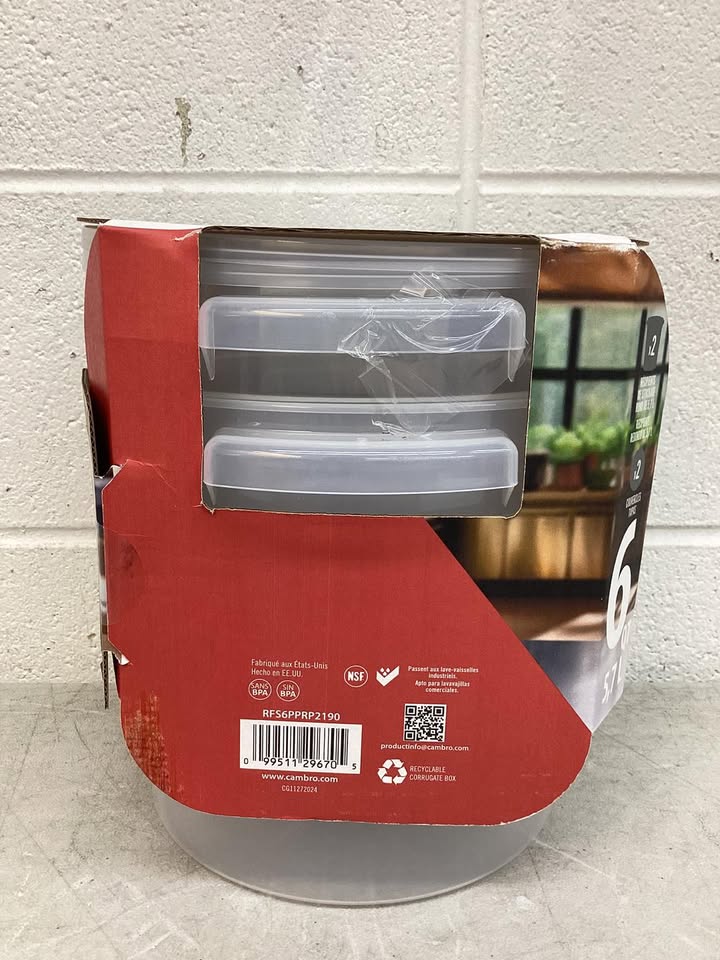 Cambro Round Translucent Container with Lid 6 qt., 2 pk.