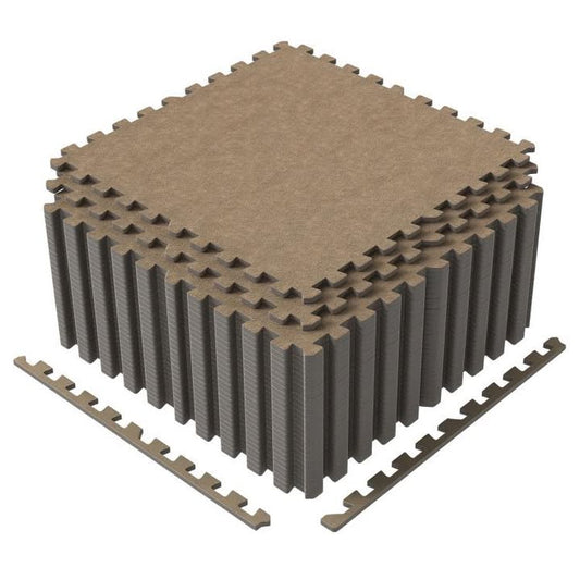25 Pack-100 Sq.Ft. Foam Floor Tiles Interlocking Carpet Tiles with Edge Borders