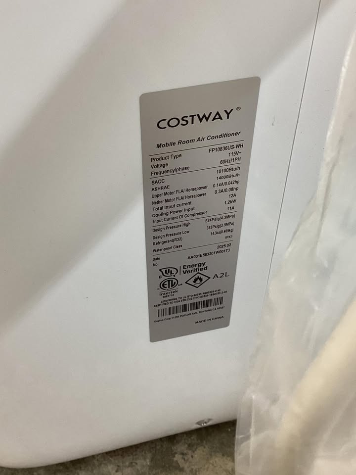 Costway 14000 BTU Inverter Portable Air Conditioner 3 in 1 Wifi Enabled AC Unit