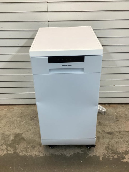 Hamilton Beach 18 in. White Electronic Portable 120-volt Dishwasher with 3-Cycles with 8 Place Settings Capacity