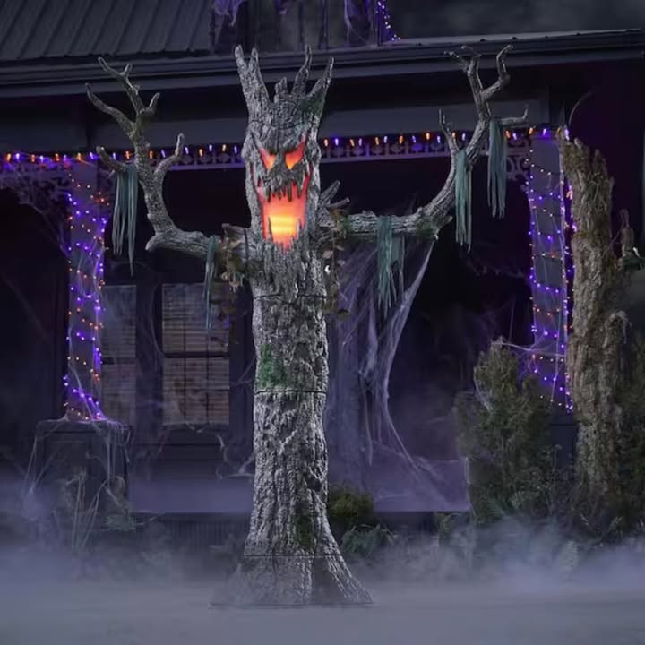 Home Accents Holiday 9 FT Wicked Woods Giant-Sized Color Changing LED Murderous Maple
