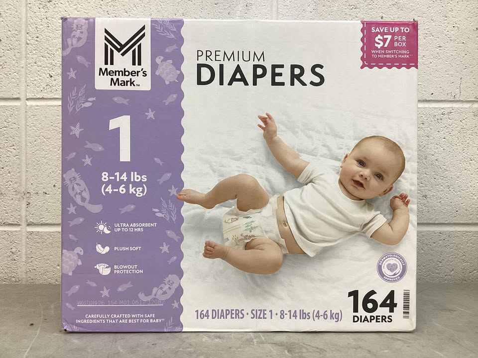 Member's Mark Premium Baby Diapers, Size 1