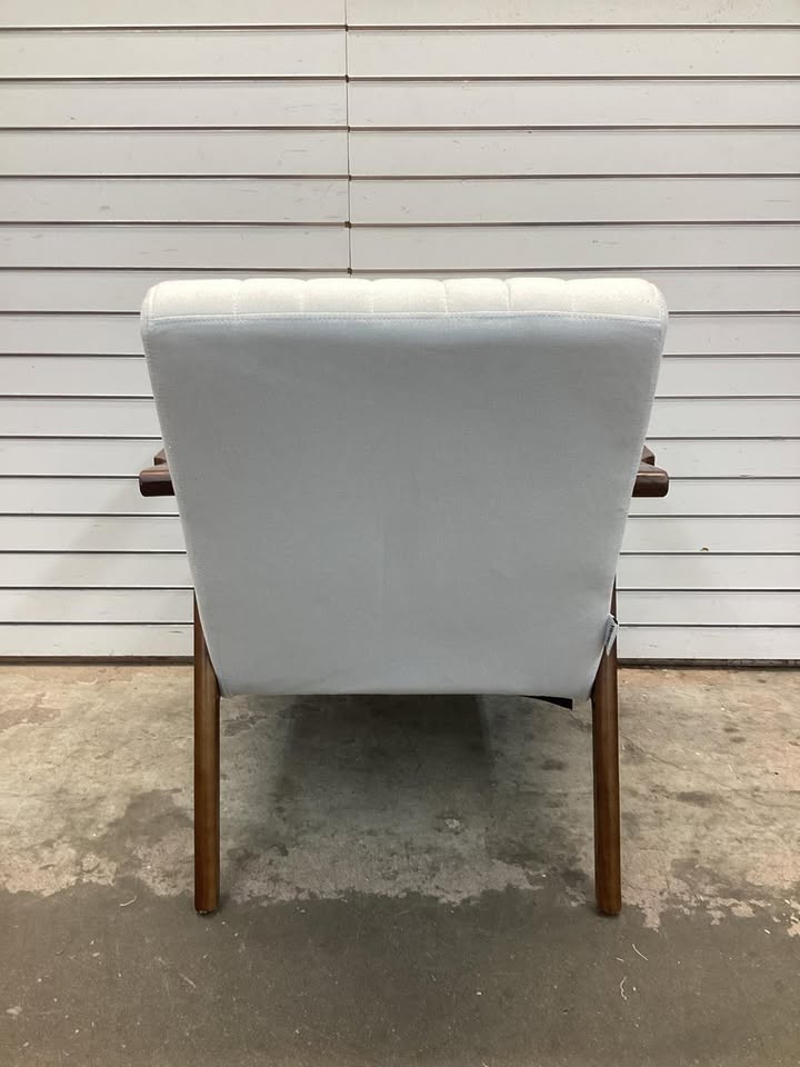 Costway Modern Accent Chair Leathaire Leisure Armchair w/ Rubber Wood Frame & Felt Pads Beige