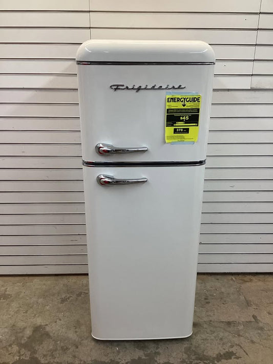 Frigidaire 7.5 cu. ft. Mini Fridge in Cream with Rounded Corners and Top Freezer