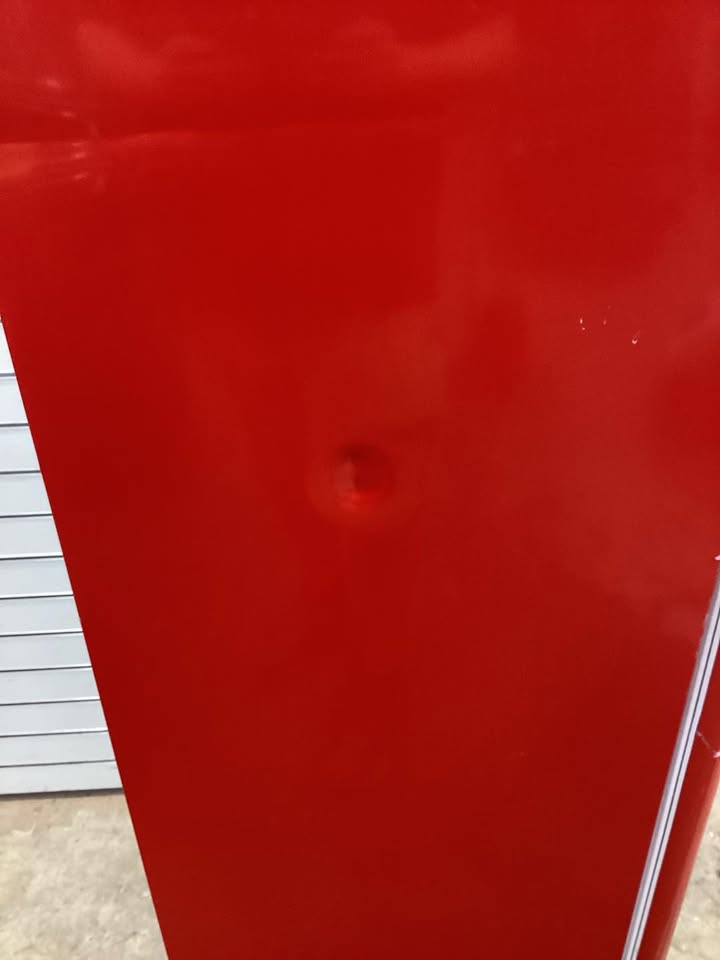Frigidaire 7.5 cu. ft. Retro Mini Fridge in Red with Rounded Corners and Top Freezer