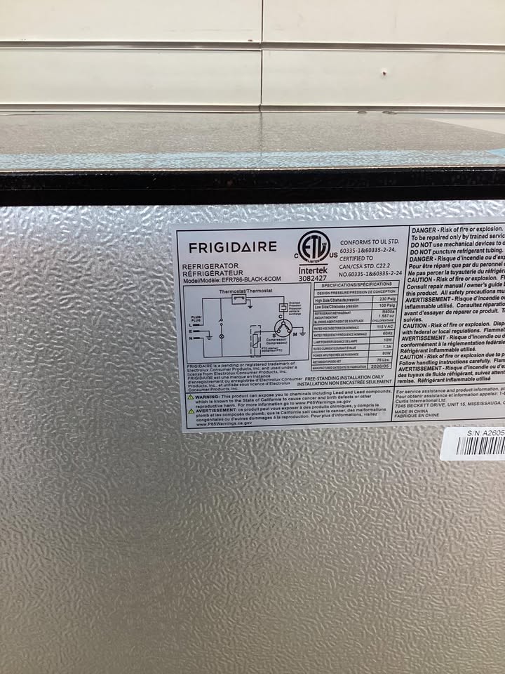 Frigidaire 7.5 cu. ft. Mini Refrigerator with Top Freezer and Chrome Handles in Black