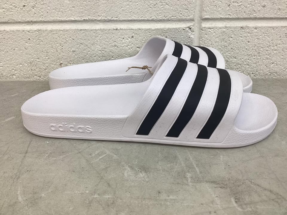 Adidas Mens White Adilette Aqua Lightweight Shower Slide, Size 11