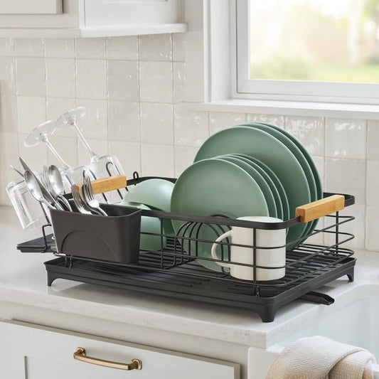 Member's Mark Modern Dish Rack With Utensil Caddy And Glassware Holder
