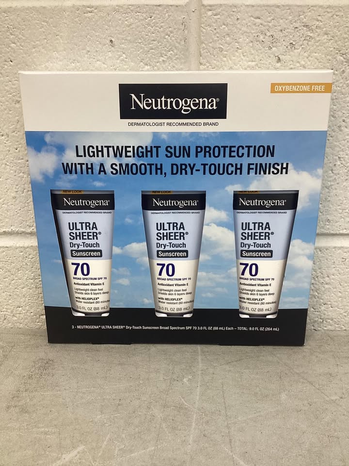 Neutrogena Ultra Sheer Dry-Touch Sunscreen Lotion, SPF 70, 3 oz., 3pk.