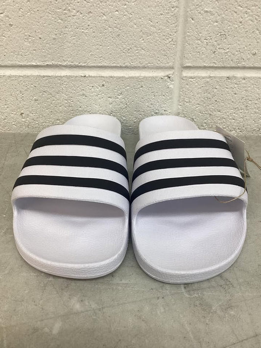 Adidas Mens White Adilette Aqua Lightweight Shower Slide, Size 10%
