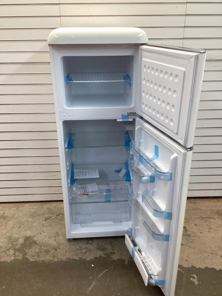 Frigidaire 7.5 cu. ft. Mini Fridge in Cream with Rounded Corners and Top Freezer