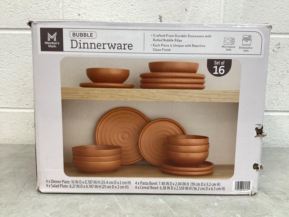 Member's Mark 16-Piece Bubble Reactive Dinnerware Set