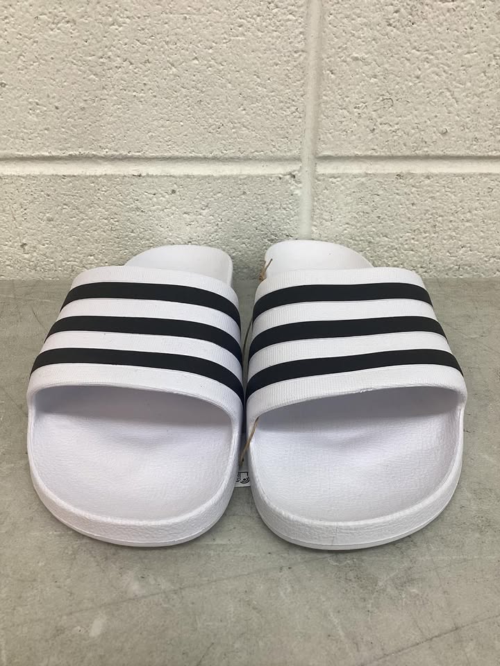 Adidas Mens White Adilette Aqua Lightweight Shower Slide, Size 11