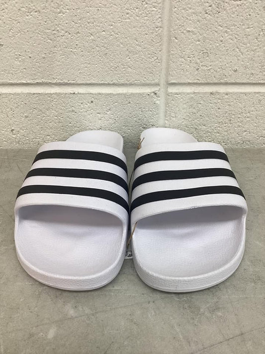 Adidas Mens White Adilette Aqua Lightweight Shower Slide, Size 11