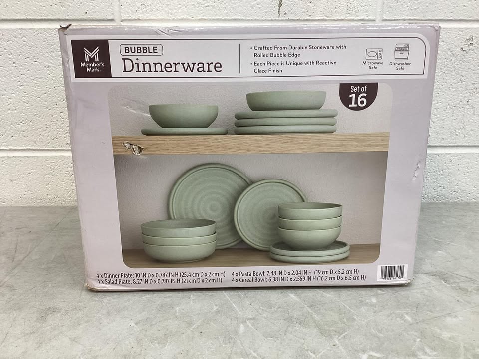 Member's Mark 16-Piece Bubble Reactive Dinnerware Set