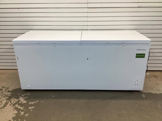 Hamilton Beach 79 in. Wide 25 cu. ft. Freezer Manual Defrost Dual Door Chest Freezer with Garage Ready in White