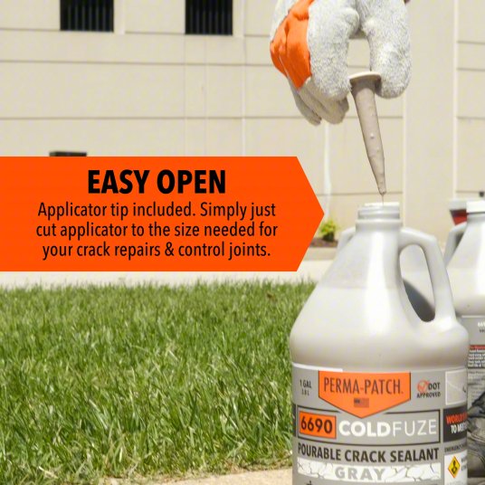 PERMA-PATCH Crack Filler: 6690 ColdFuze, Gray, Asphalt, 128 oz Container Size, Jug