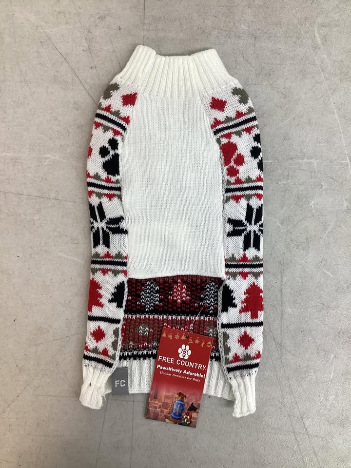 Free Country Holiday Dog Sweater, Size Small