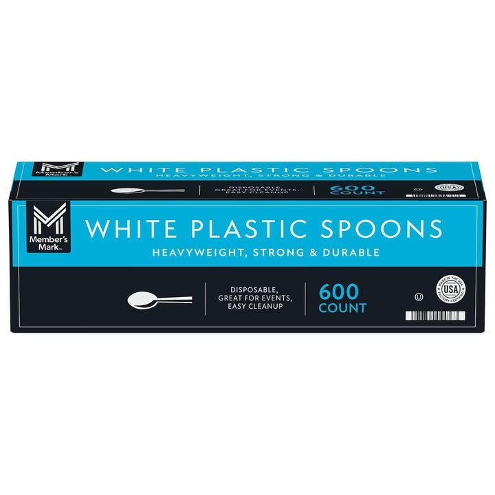 Member's Mark Heavyweight White Plastic Spoons, 600 ct.