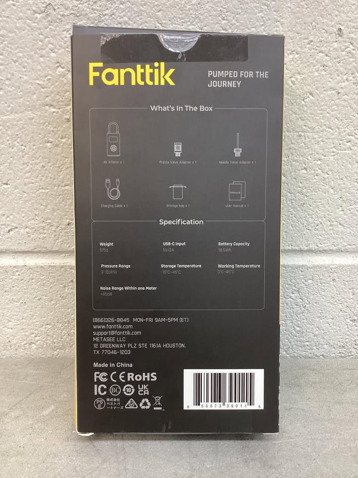 Fanttik X9 Pro Portable Tire Inflator, 5 Piece