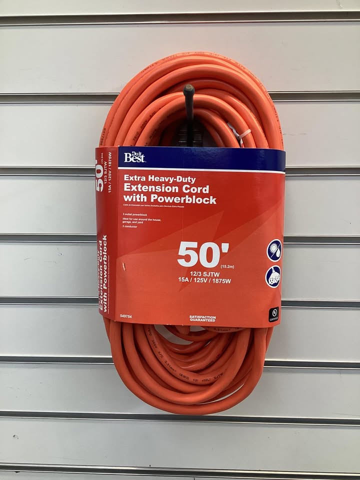 Do it 50 Ft. 12/3 Extension Cord with 3-Plug Powerblock