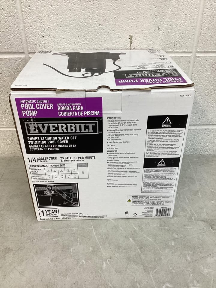 Everbilt 1/4 HP Pool Cover Pump
