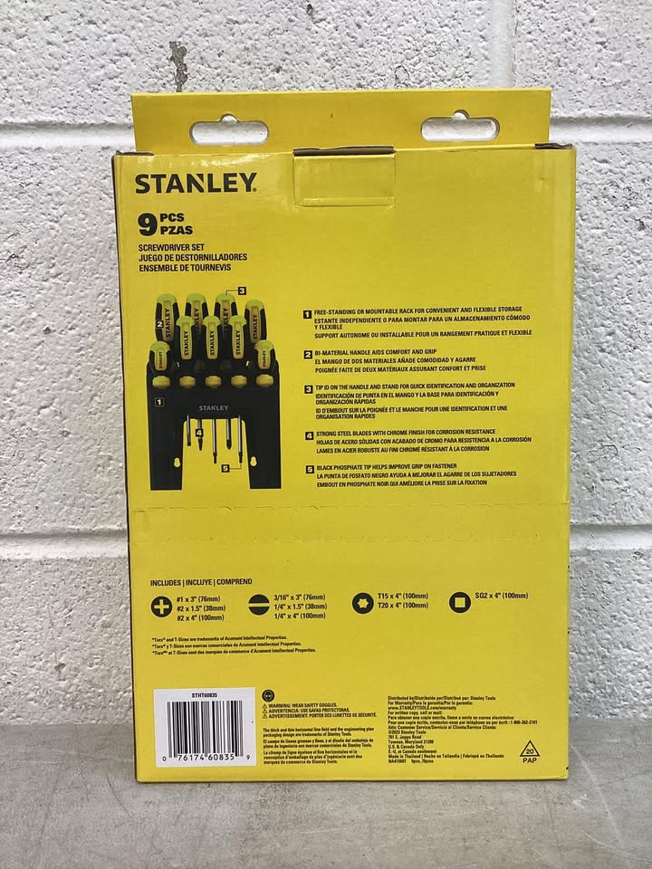 Stanley Screwdriver Set with Stand 9pc