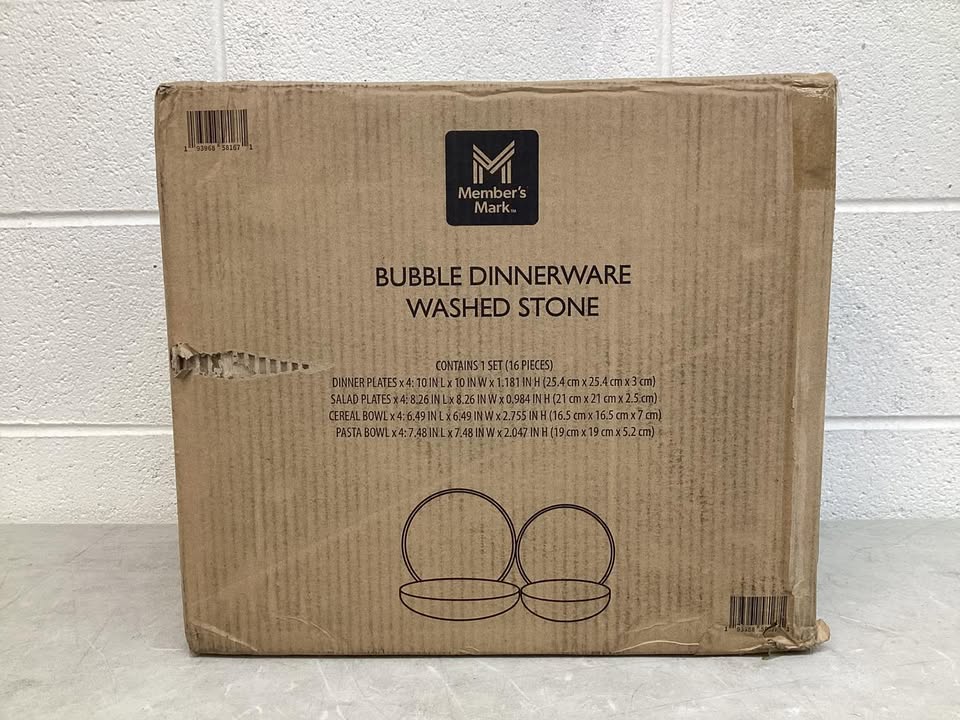 Member's Mark 16-Piece Bubble Reactive Dinnerware Set