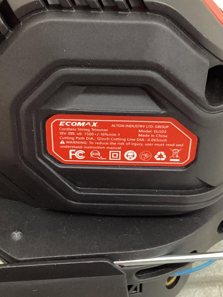 Ecomax 20V Cordless String Trimmer & Edger with 20V 2.0Ah Battery and Charger