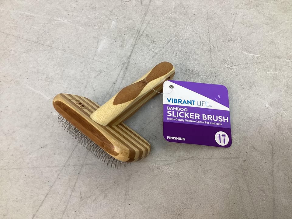 Vibrant Life Bamboo Cat Slicker Grooming Brush