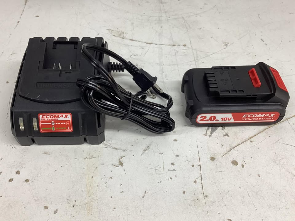 ECOMAX Leaf Blower Cordless, 18V Leaf Blower with 2Ah Battery and Charger