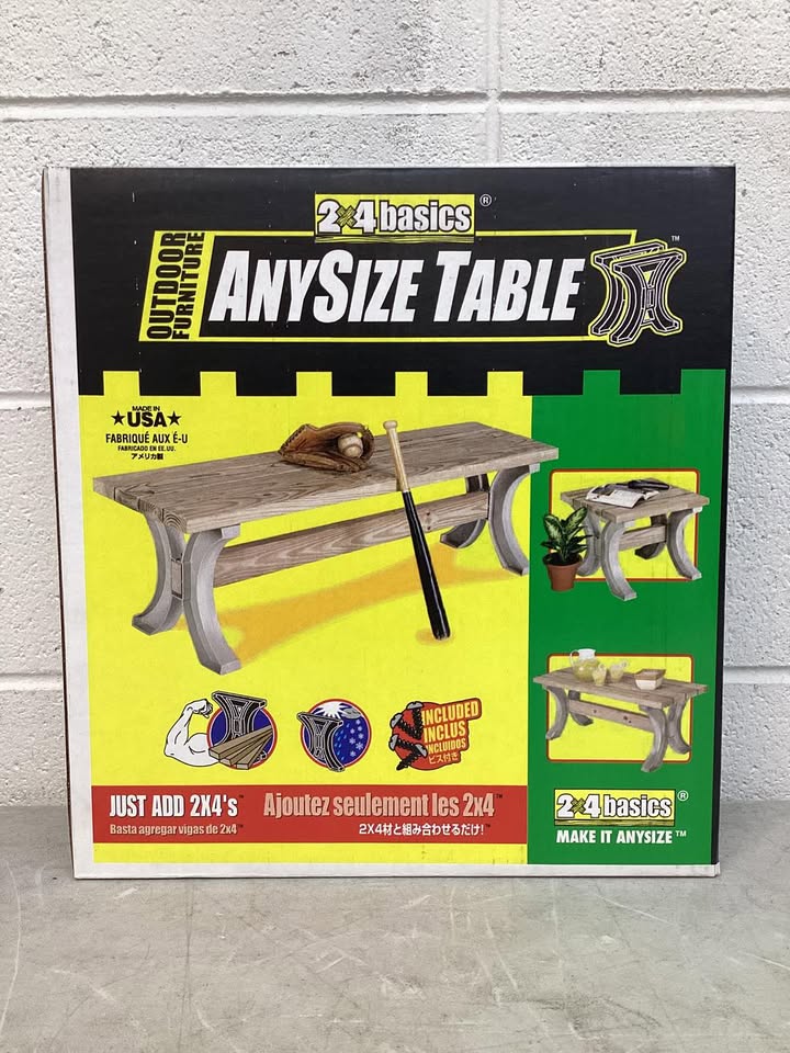 2X4Basics AnySize Table Sand Resin Bench/Table Bracket Kit 96 in. L