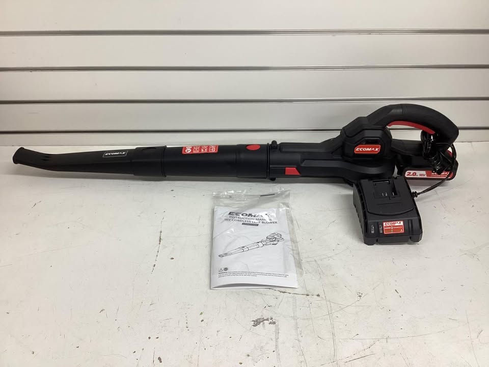 ECOMAX Leaf Blower Cordless, 18V Leaf Blower with 2Ah Battery and Charger
