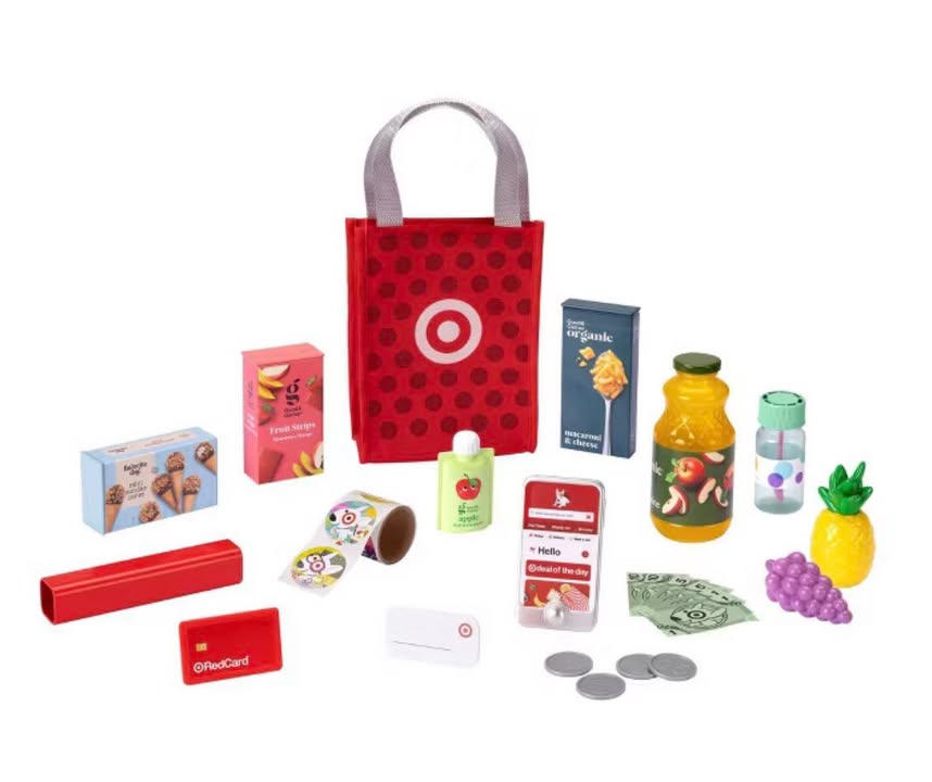 Target Toy Checklane: Pretend Shopping Accessories, Play Money, Toy Cash Register